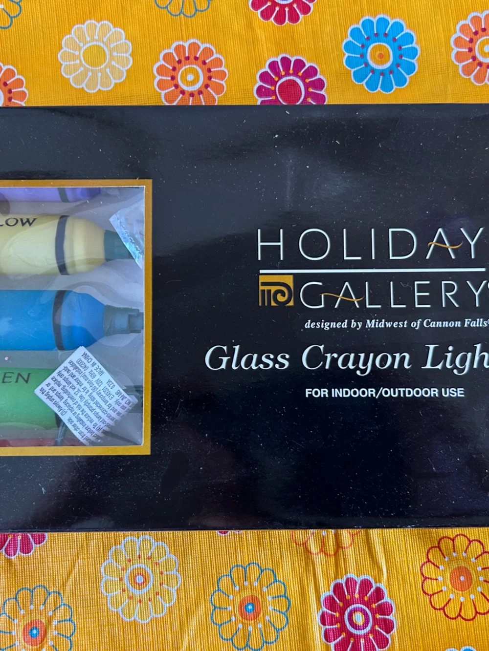 Holiday Gallery Glass Crayon Light Set - Green Blue Yellow